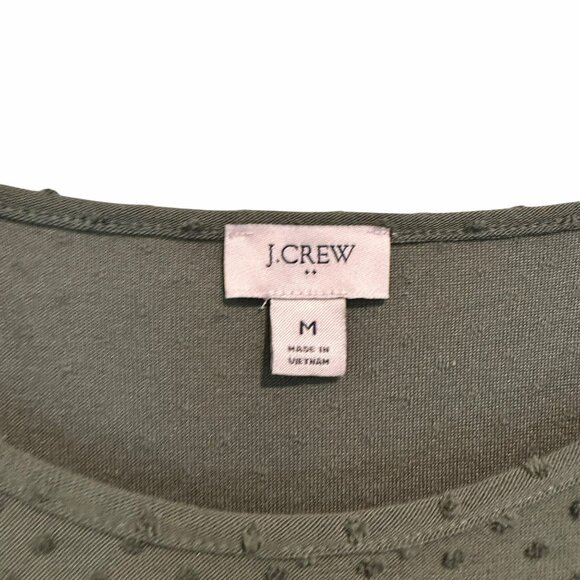✨J.Crew Size M Women's Casual Green Textured Short Sleeve Dress ✨ - Picture 3 of 8